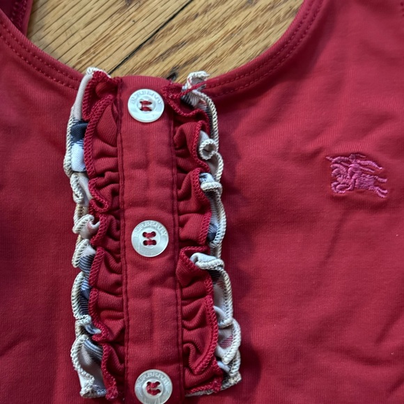 Burberry Girls 8y one piece swim bathing suit red ruffle plaid - Picture 3 of 4